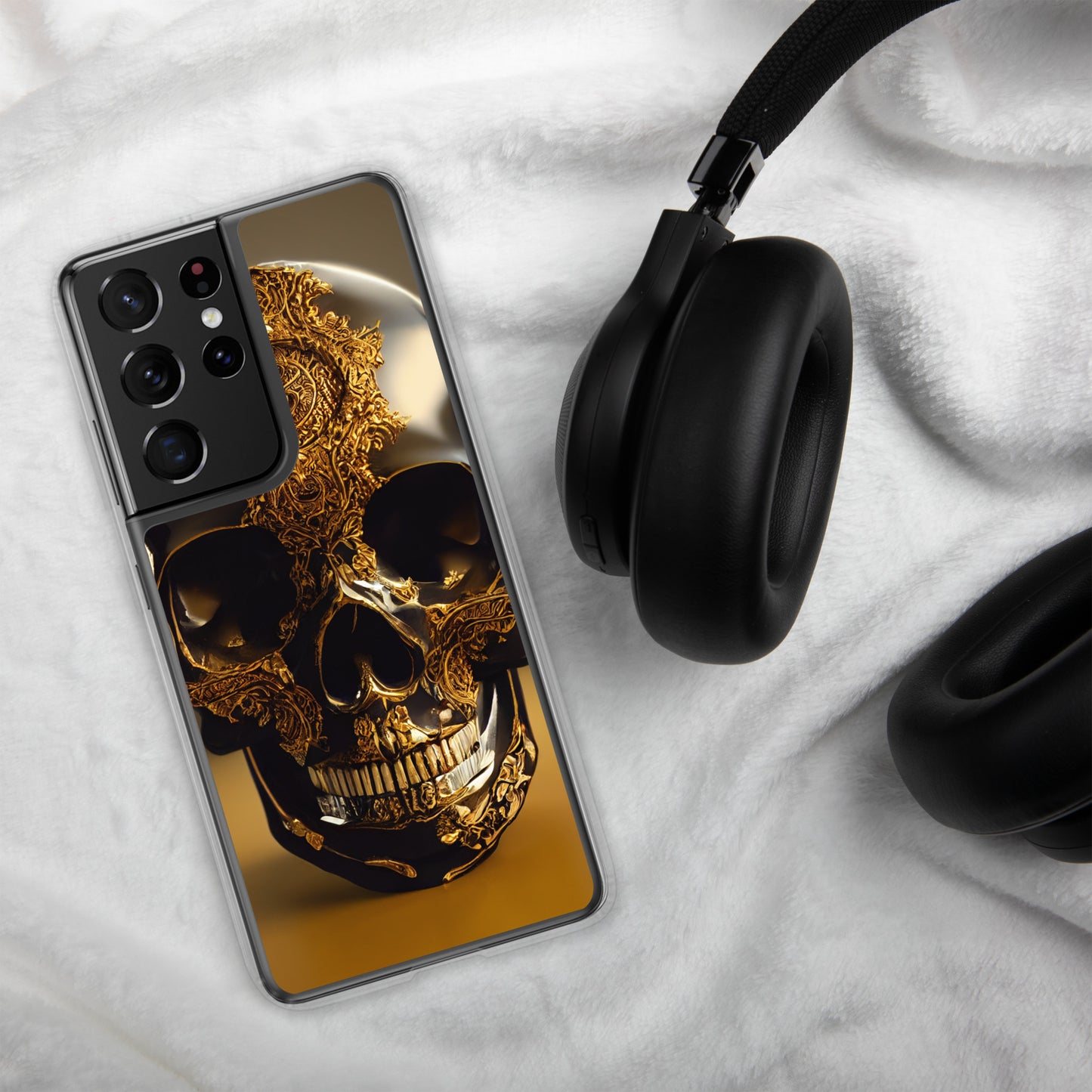 Obsidian Skull Gilded in Gold 1.0 Samsung Case