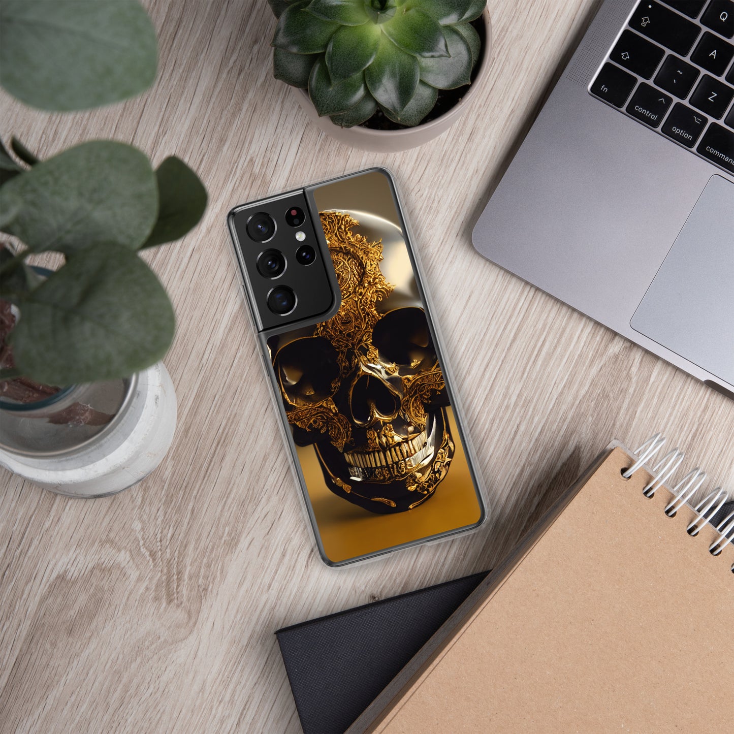 Obsidian Skull Gilded in Gold 1.0 Samsung Case