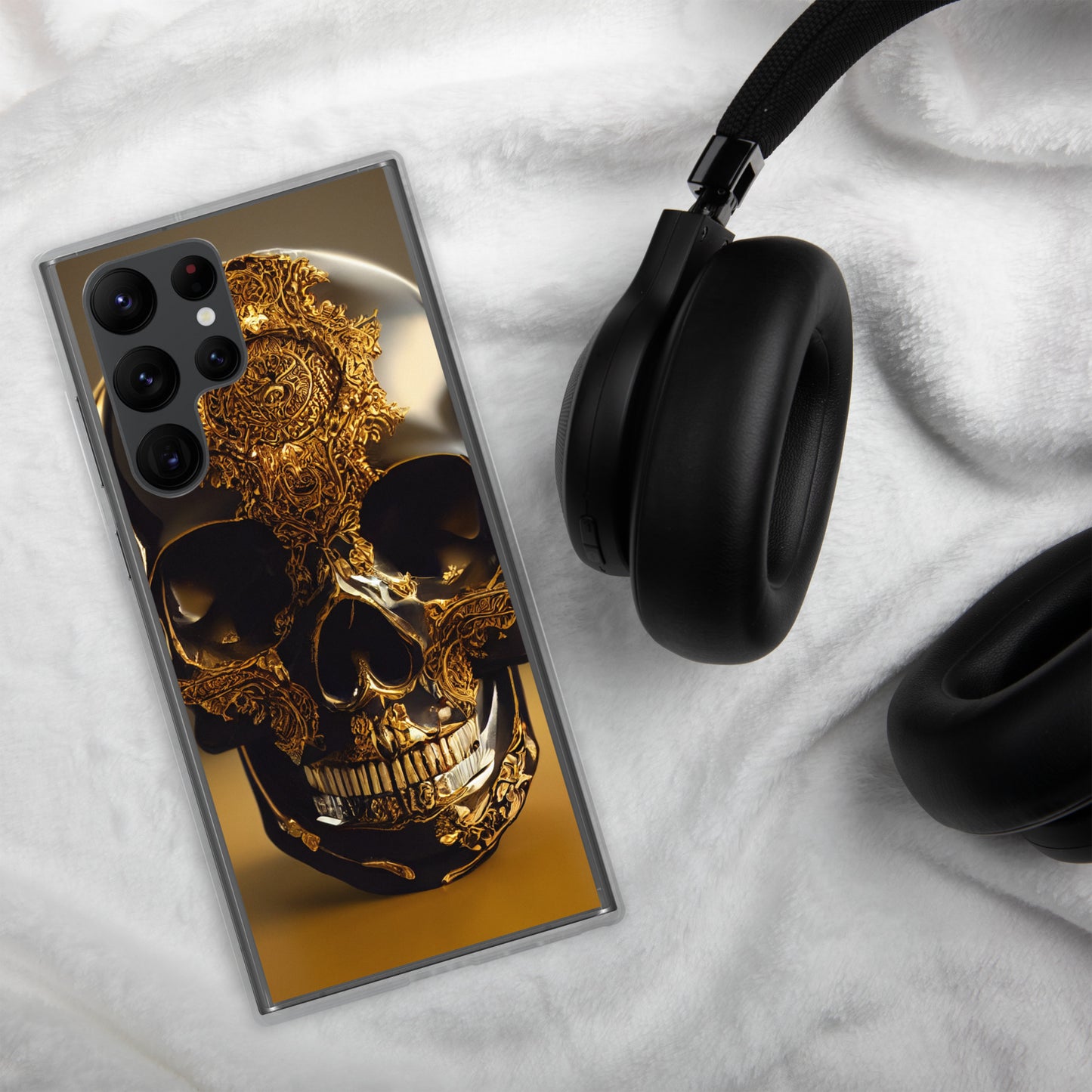 Obsidian Skull Gilded in Gold 1.0 Samsung Case