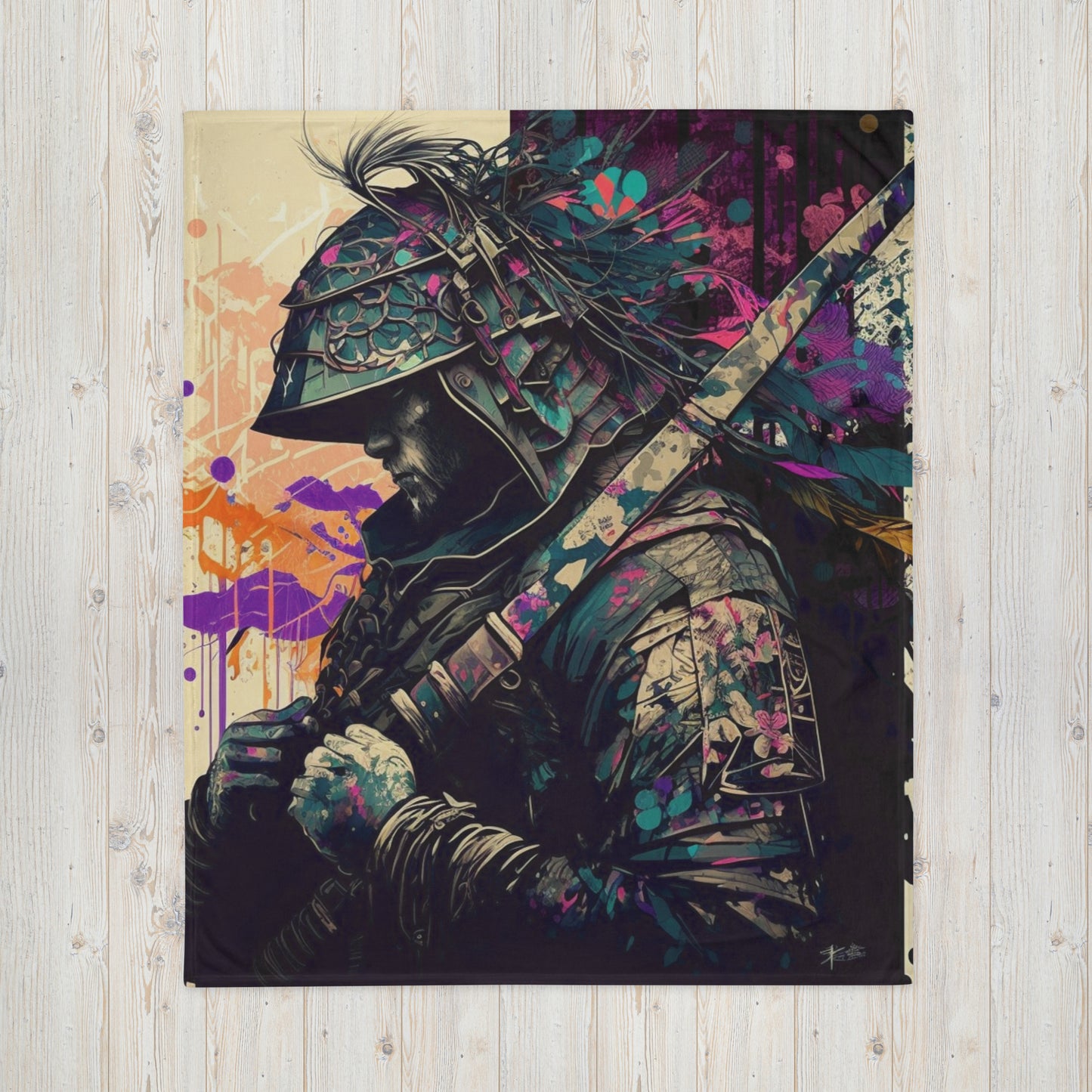 Djpunk Samurai 1.0 Throw Blanket