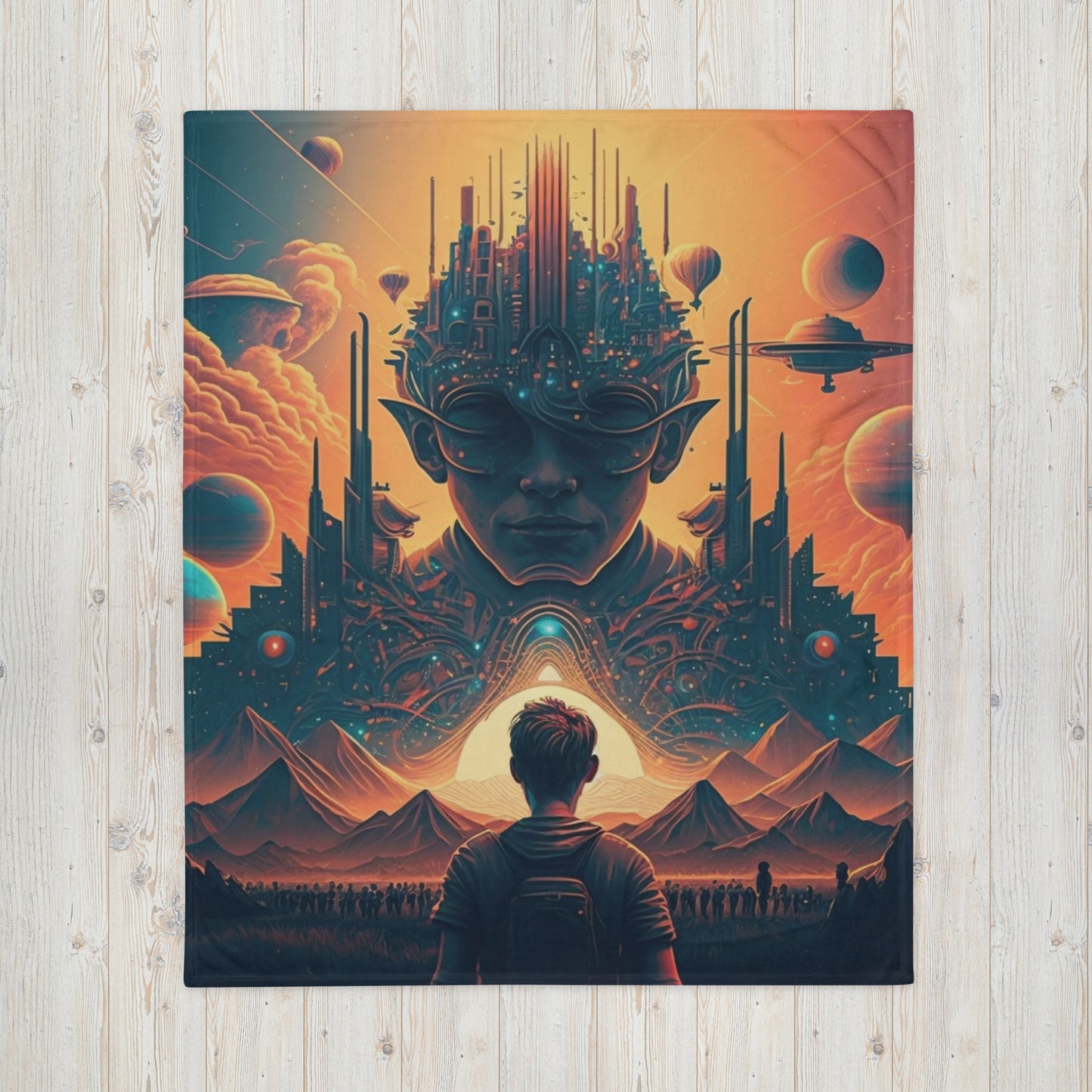 EDM Festival Surreal Masterpiece 1.0 Throw Blanket