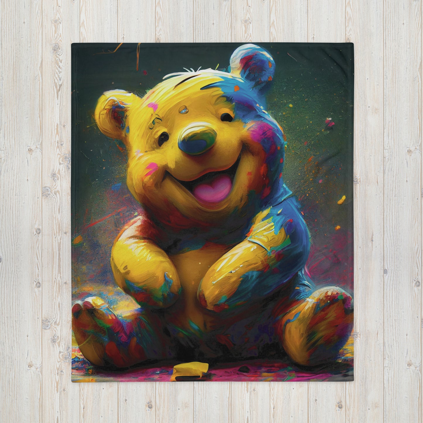 Paint Bear 1.0 Throw Blanket