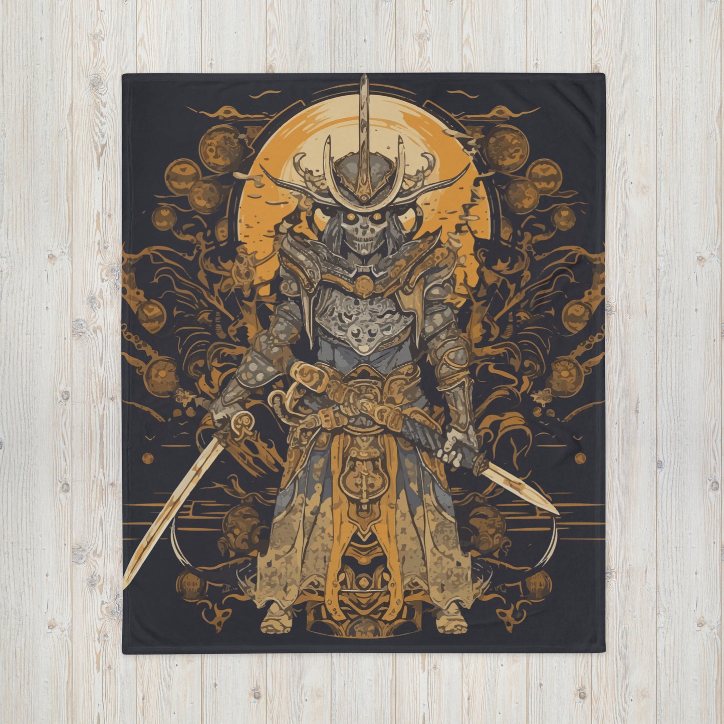 Mech Samurai Throw Blanket