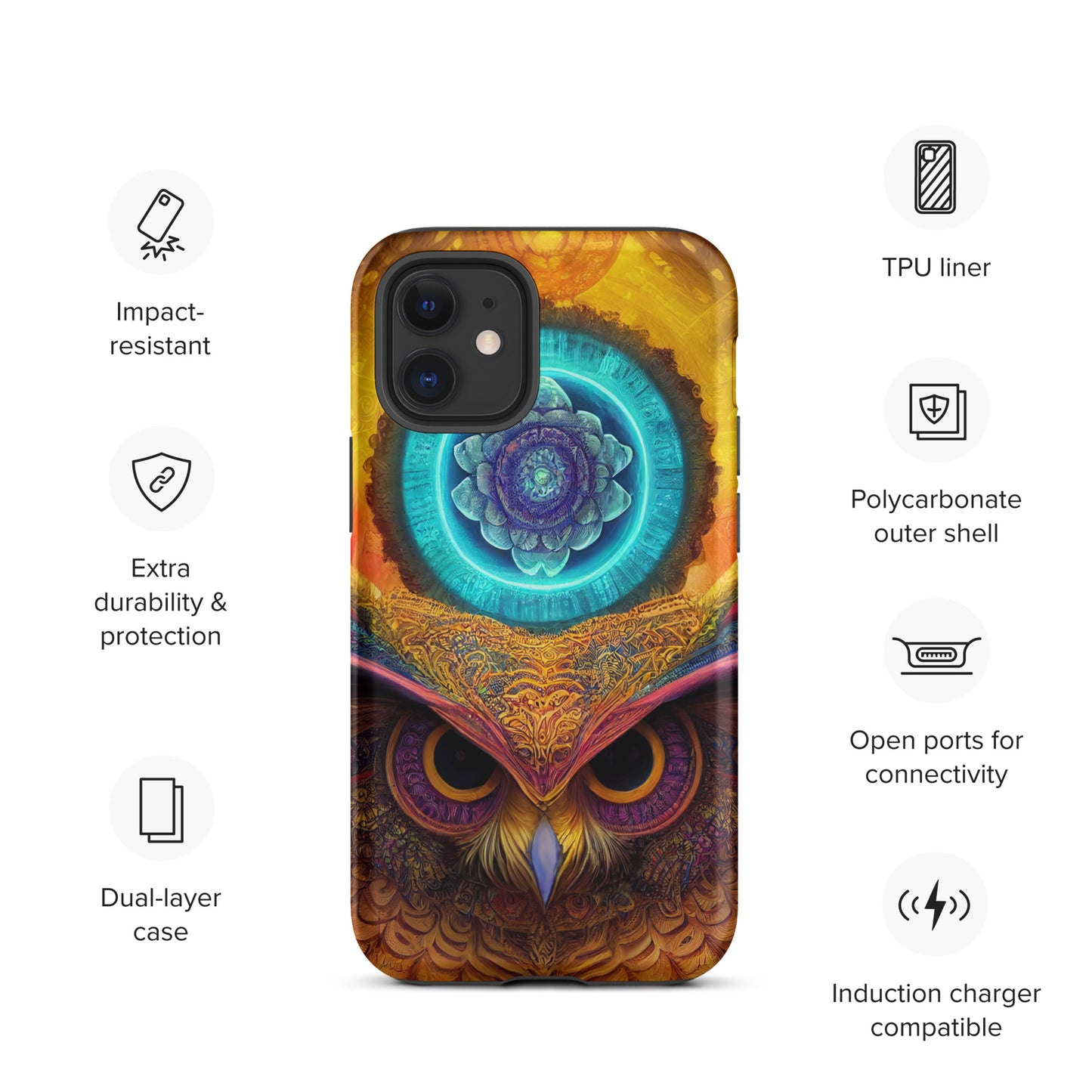 Mandala Owl 1.0 Tough iPhone Case