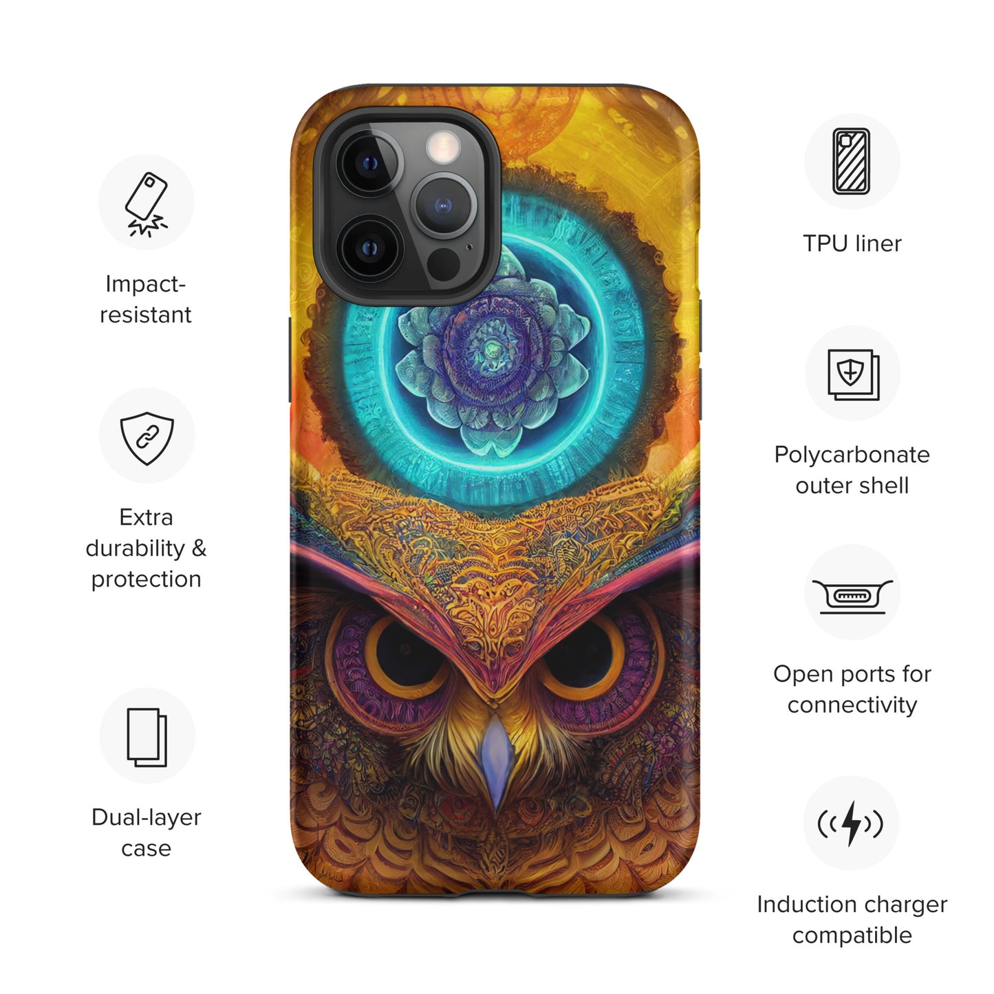 Mandala Owl 1.0 Tough iPhone Case