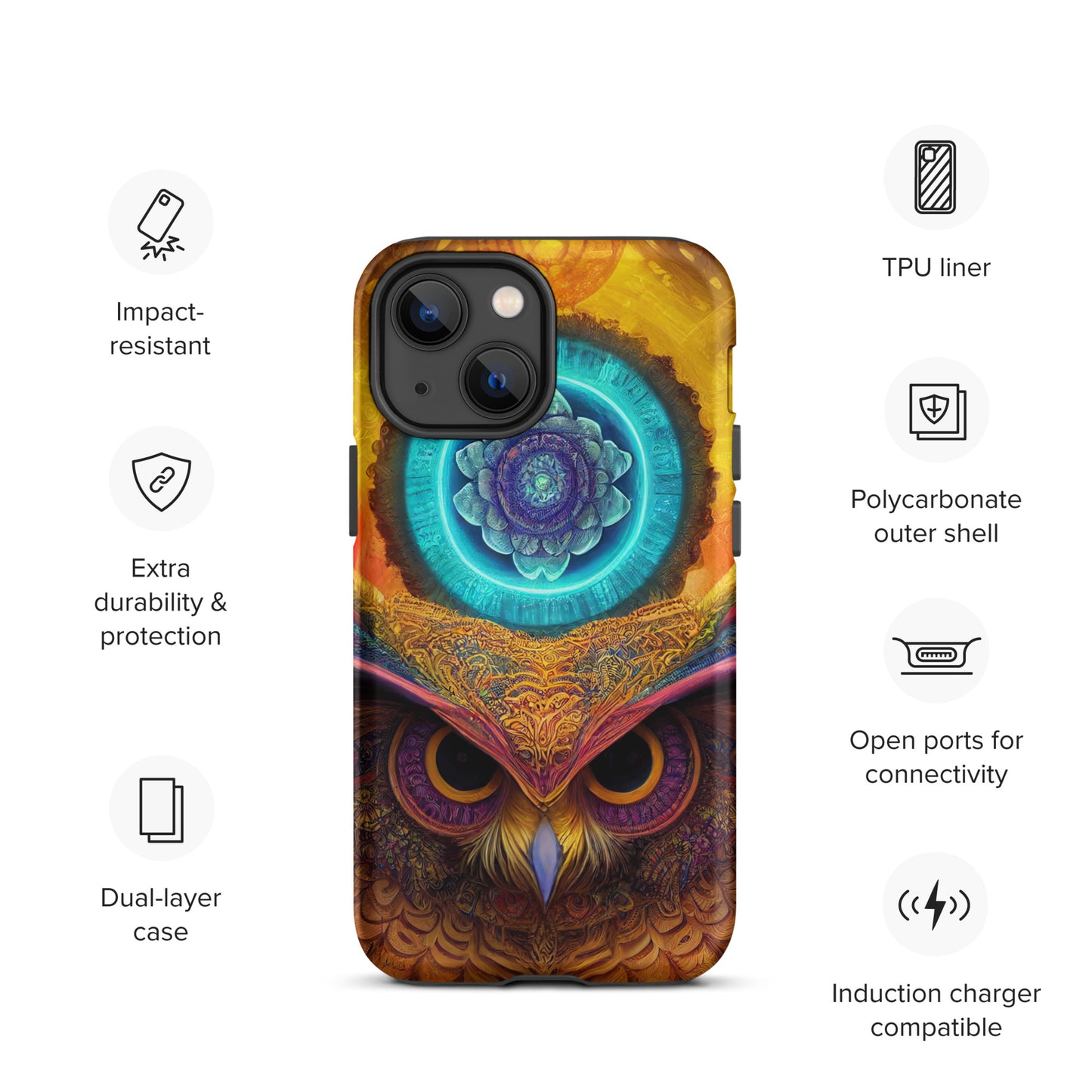 Mandala Owl 1.0 Tough iPhone Case