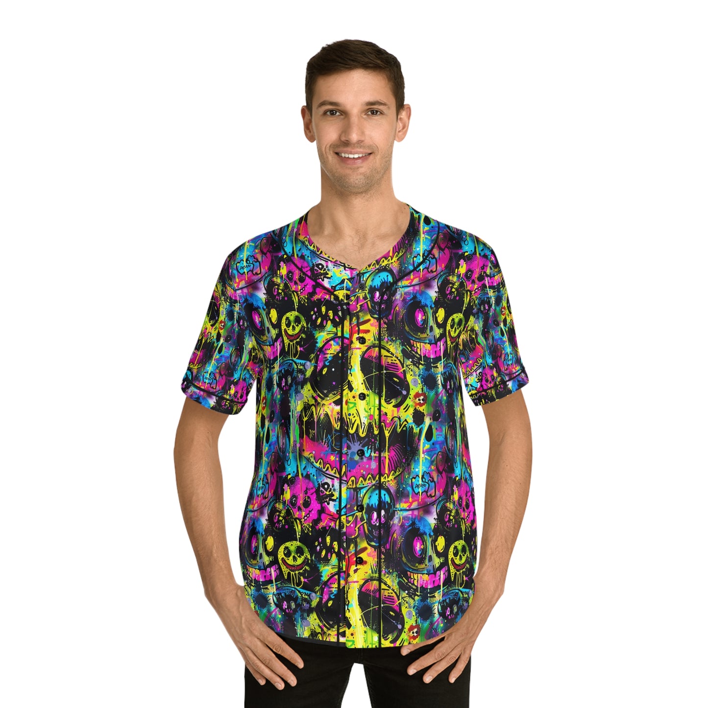 Rave Liquid Face Men's Baseball Jersey