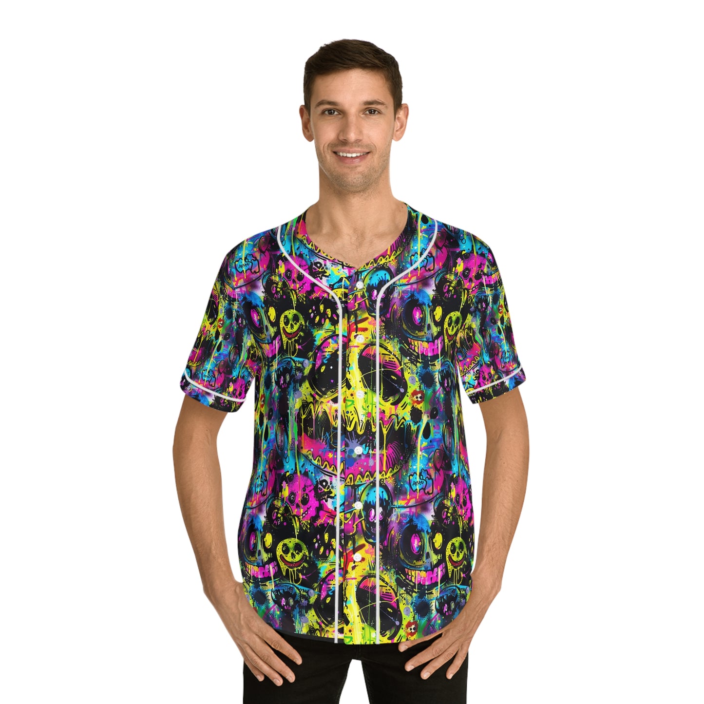 Rave Liquid Face Men's Baseball Jersey