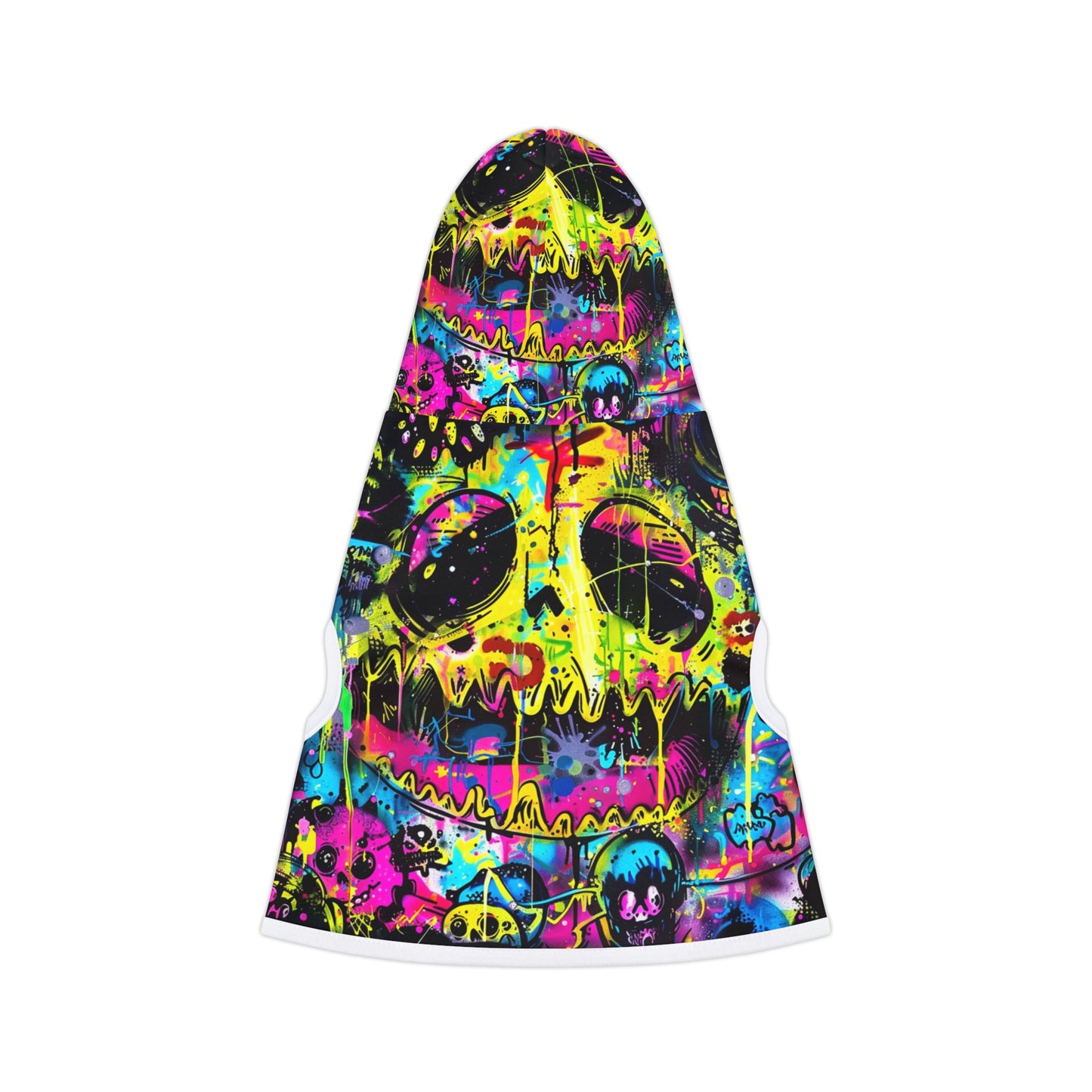 Neon Smiley Hoodie - Urban Graffiti EDM Pet Streetwear Apparel