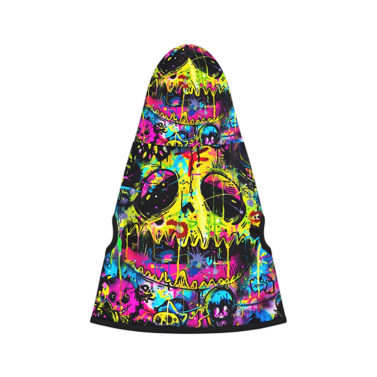 Neon Smiley Hoodie - Urban Graffiti EDM Pet Streetwear Apparel