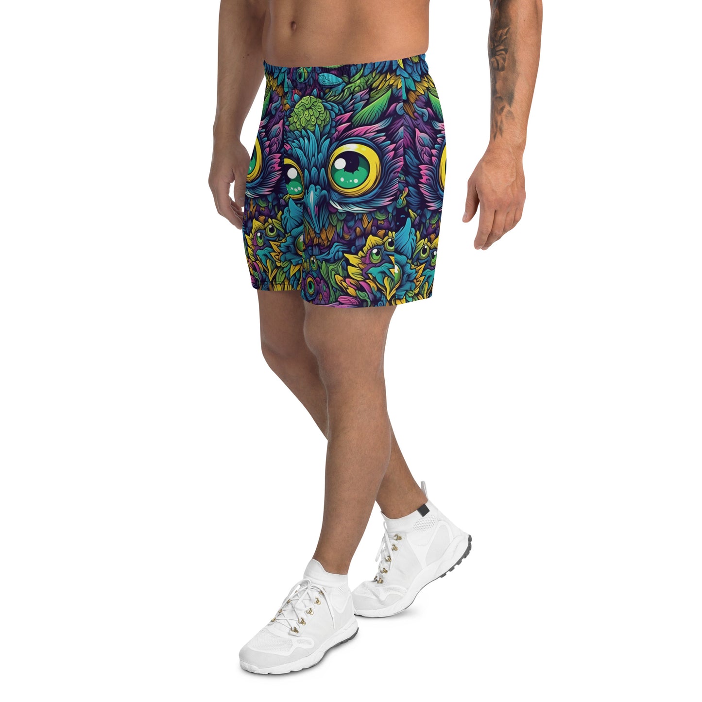 Trippy Owl Men's Recycled Athletic Shorts