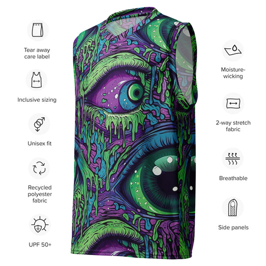 Trippy Third Eye Recycled unisex basketball jersey