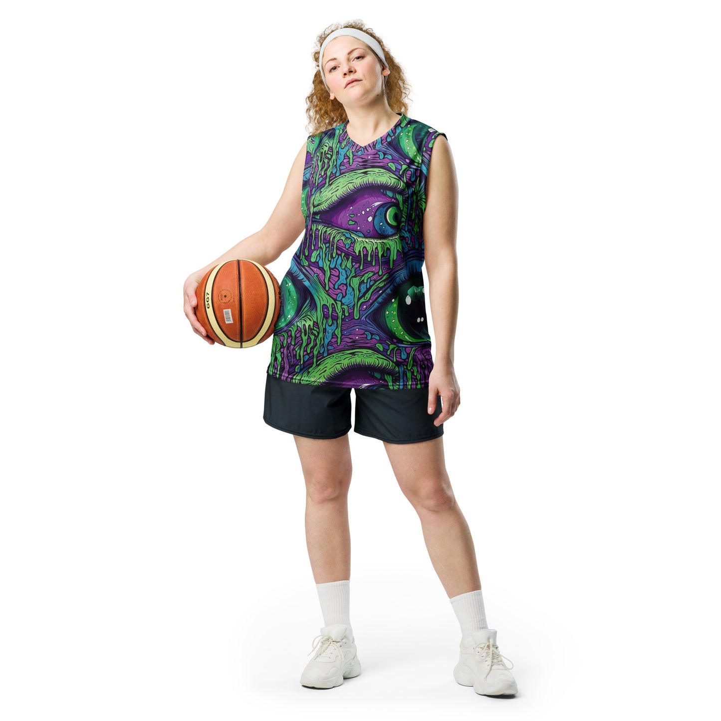 Trippy Third Eye Recycled unisex basketball jersey