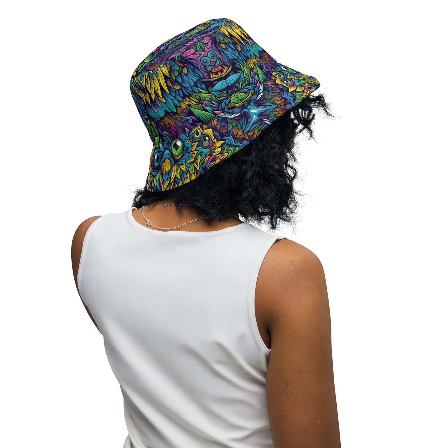 Trippy Owl Reversible Bucket Hat