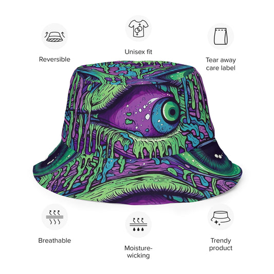 Trippy third eye Reversible bucket hat