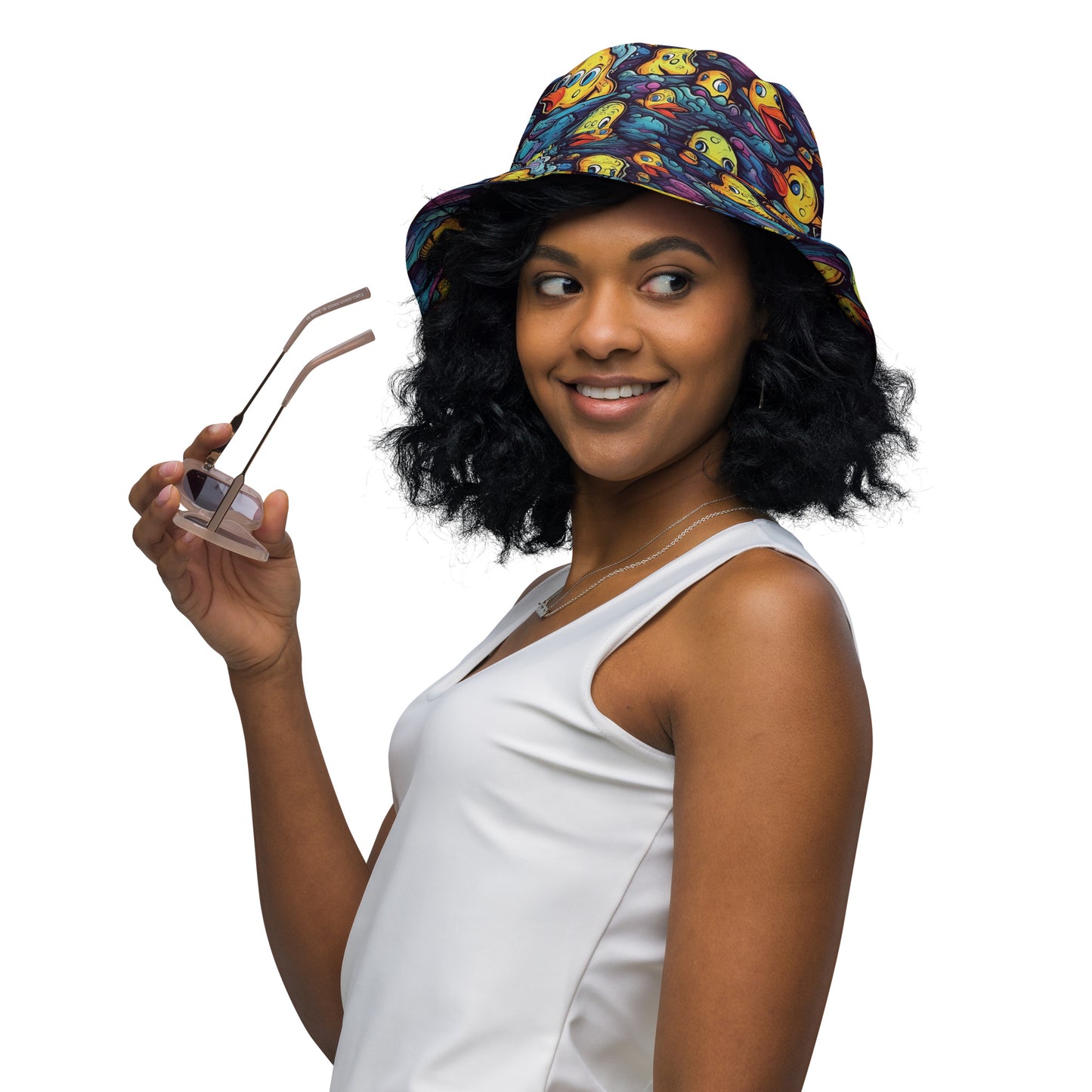 Trippy Rubber Ducky Reversible bucket hat