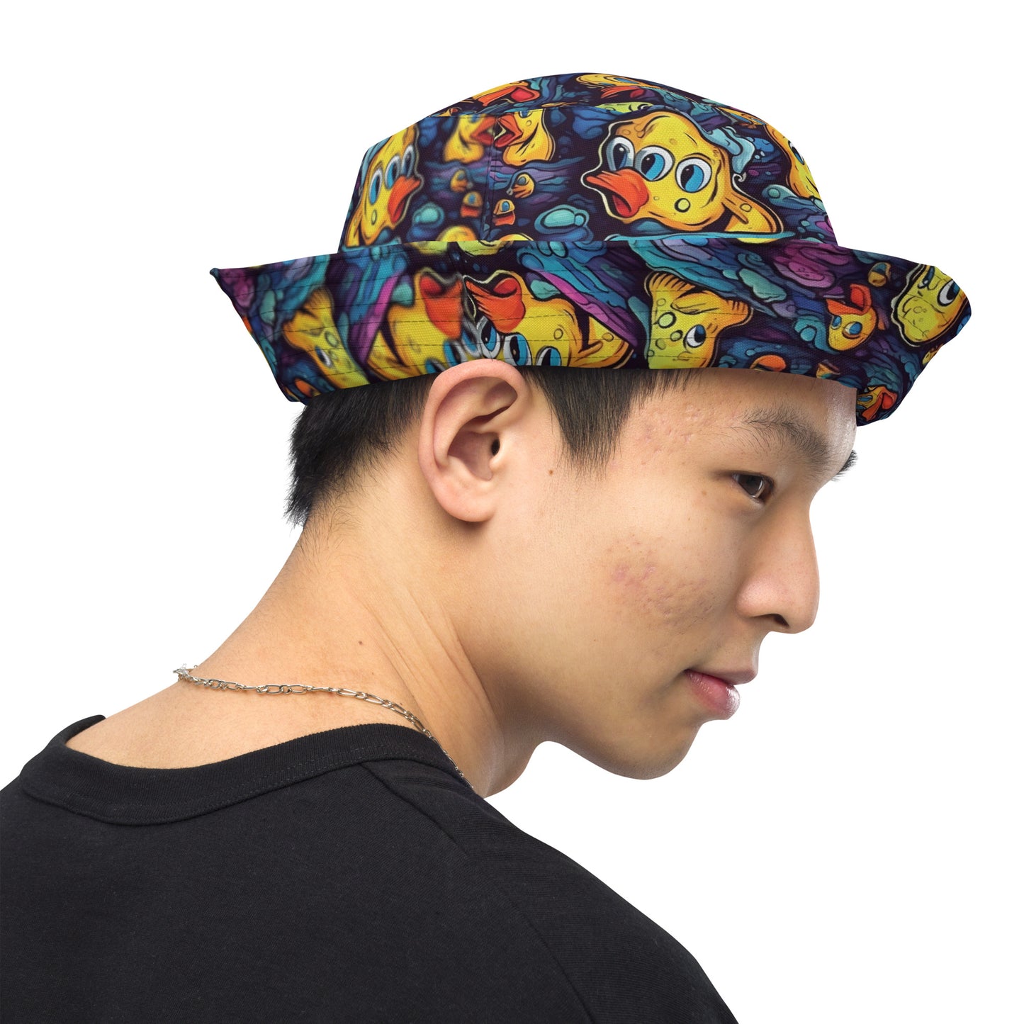 Trippy Rubber Ducky Reversible bucket hat