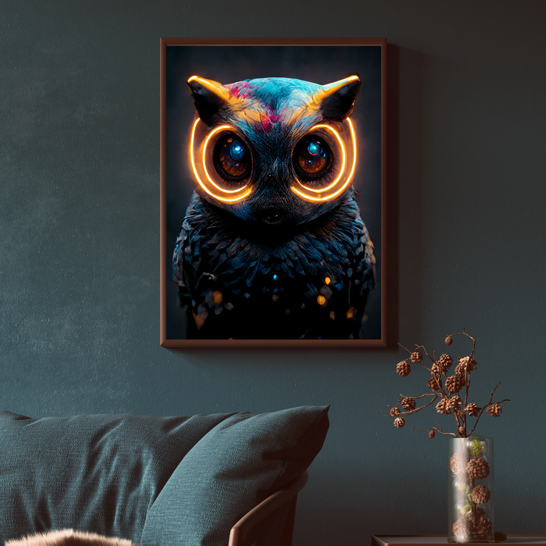 Electro owl 1.0 Metal Print Wall Art
