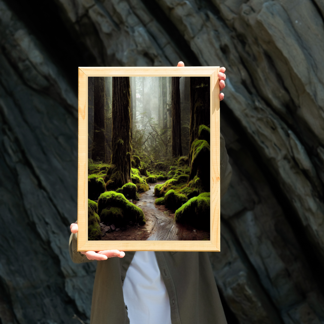 Mossy Redwood Forest 1.0 Metal Print Wall Art