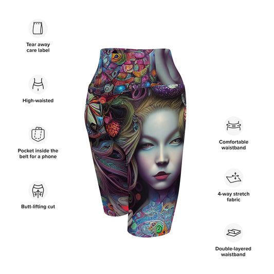 Alice in Wonderland Trippy 1.0 Biker Shorts