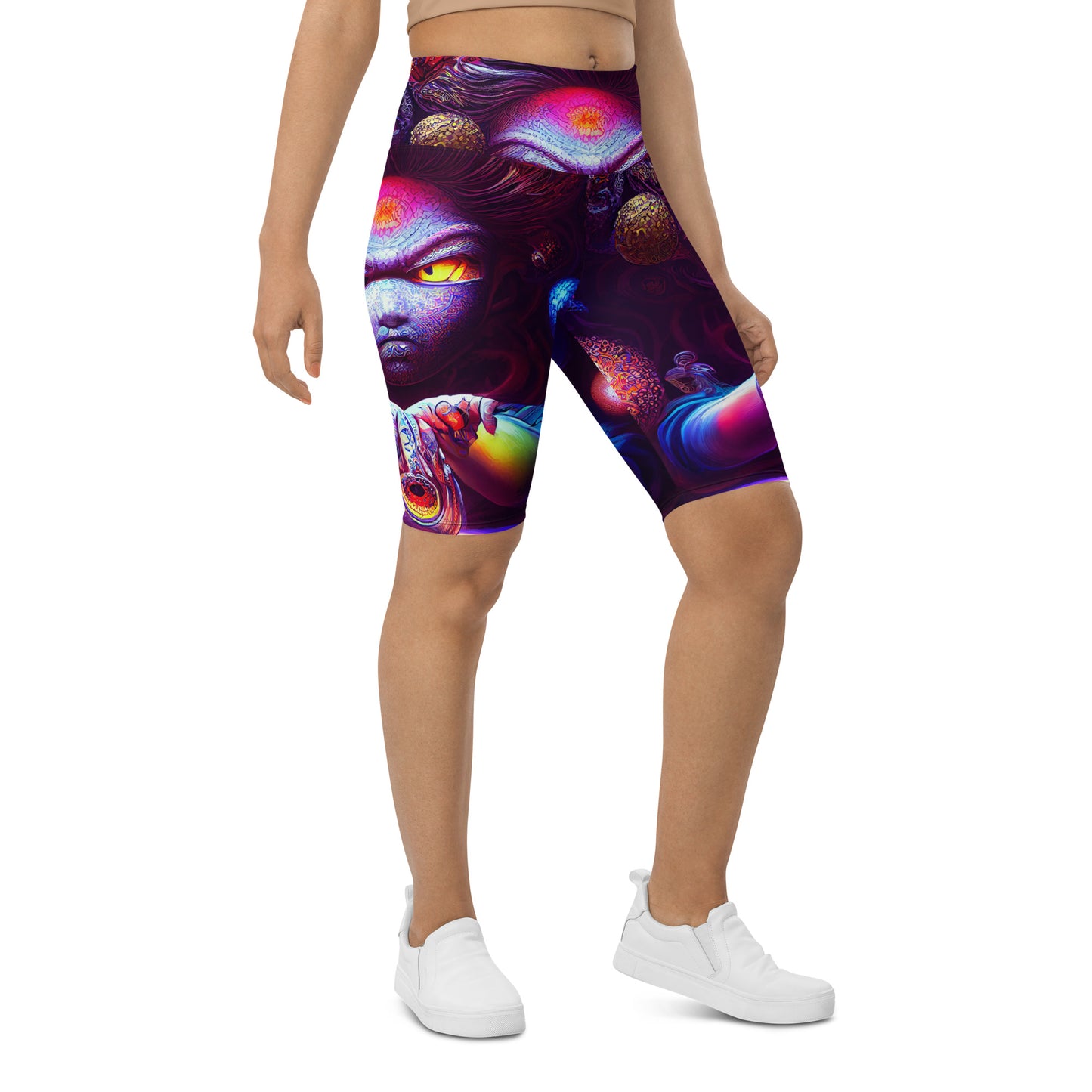 Super Saiyan in Wonderland 1.0 Biker Shorts