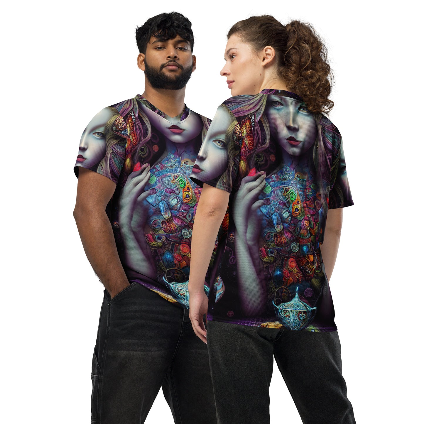 Alice in Wonderland Trippy 1.0 Recycled unisex sports jersey