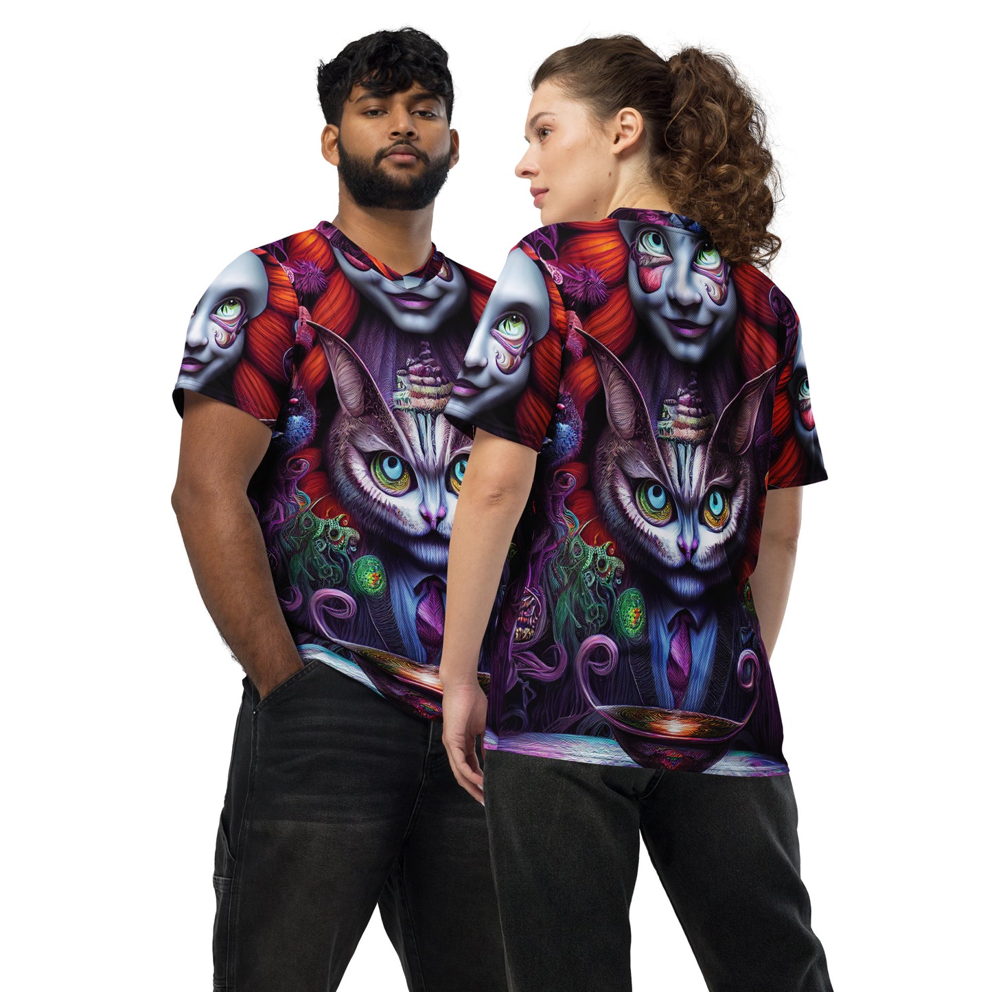 Cheshire Cat in Wonderland 1.0 Recycled unisex sports jersey