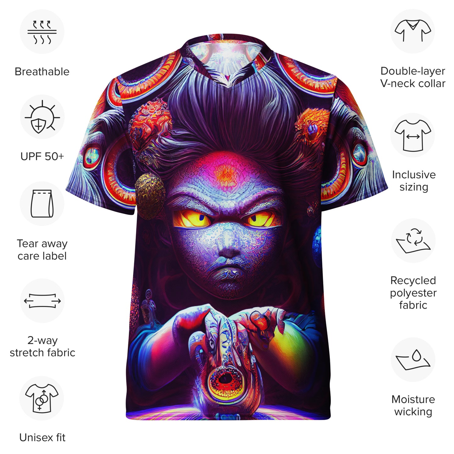 Super Saiyan in Wonderland 1.0 Recycled unisex sports jersey
