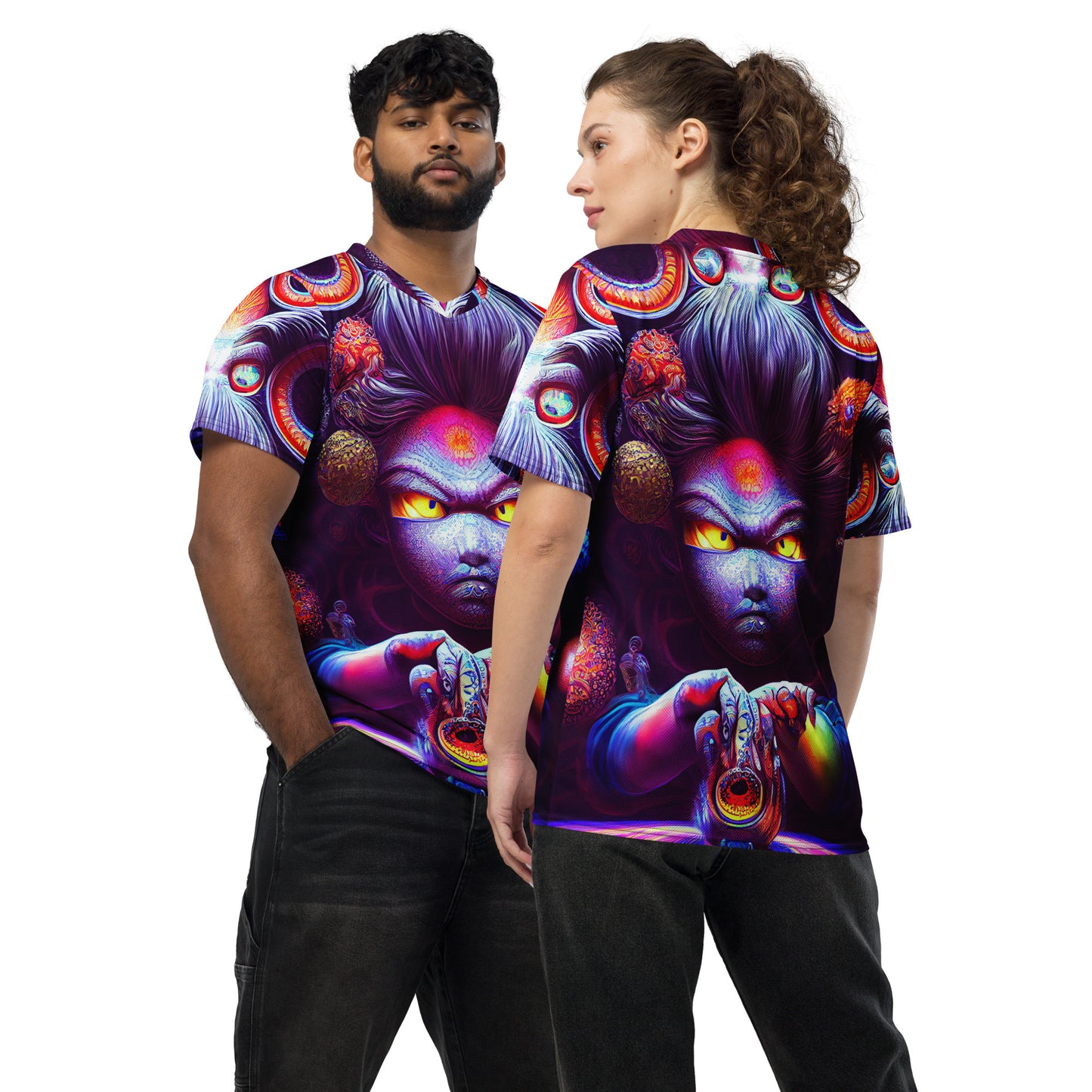 Super Saiyan in Wonderland 1.0 Recycled unisex sports jersey