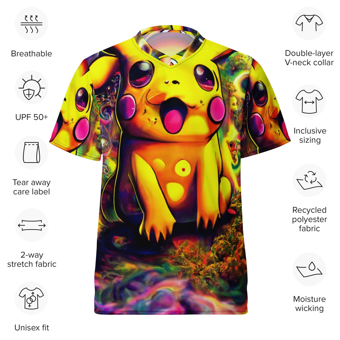 Pikachu Trip 1.0 Recycled unisex sports jersey