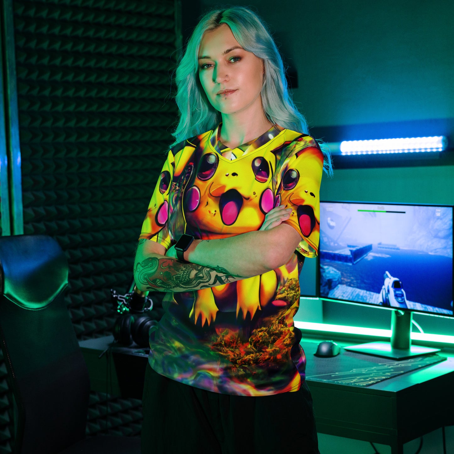 Pikachu Trip 1.0 Recycled unisex sports jersey