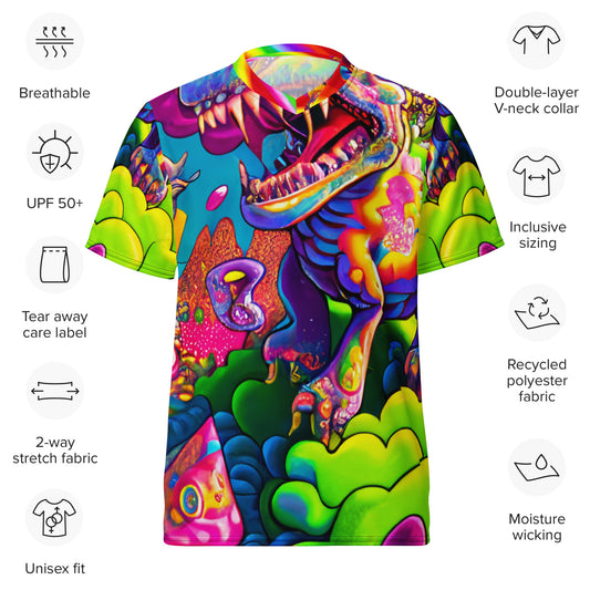 Dino Trip 1.0 Recycled unisex sports jersey