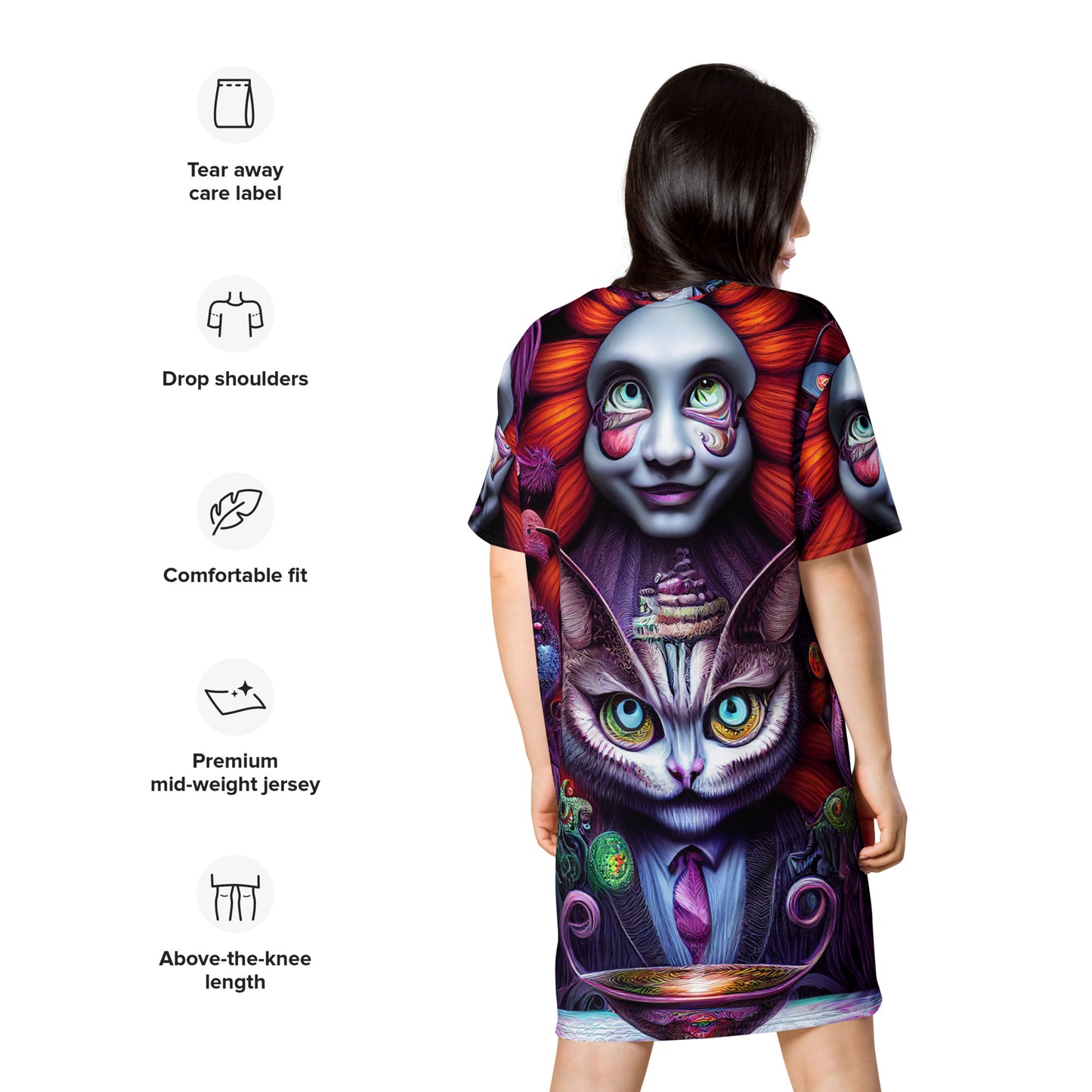 Cheshire Cat in Wonderland 1.0 T-shirt dress