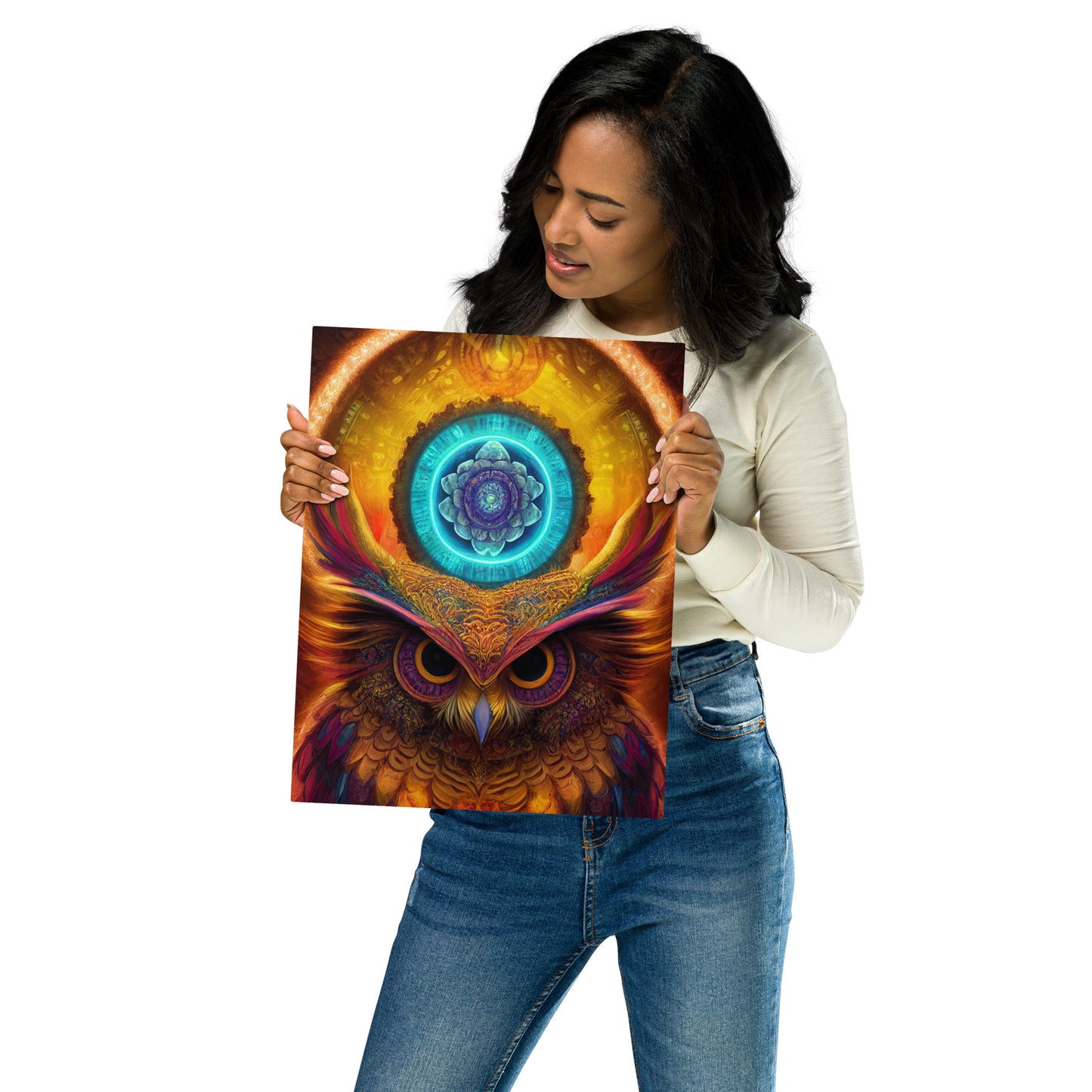 Mandala Owl 1.0 Metal Print Wall Art