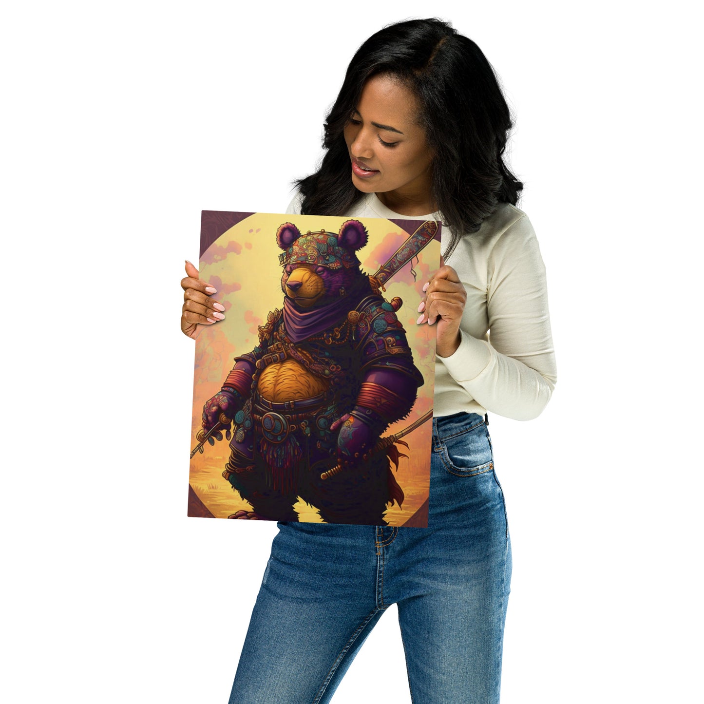 Samurai Pooh Bear 1.0 Metal print