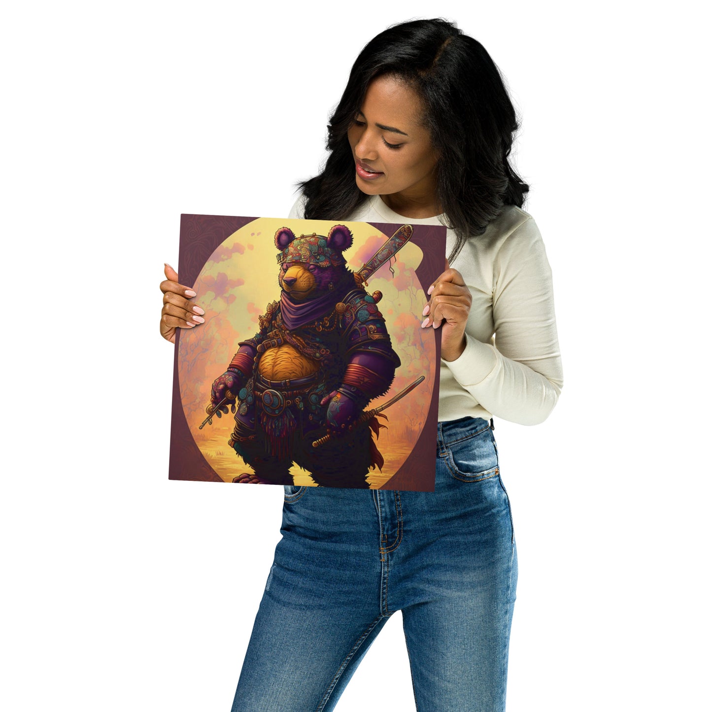 Samurai Pooh Bear 1.0 Metal print