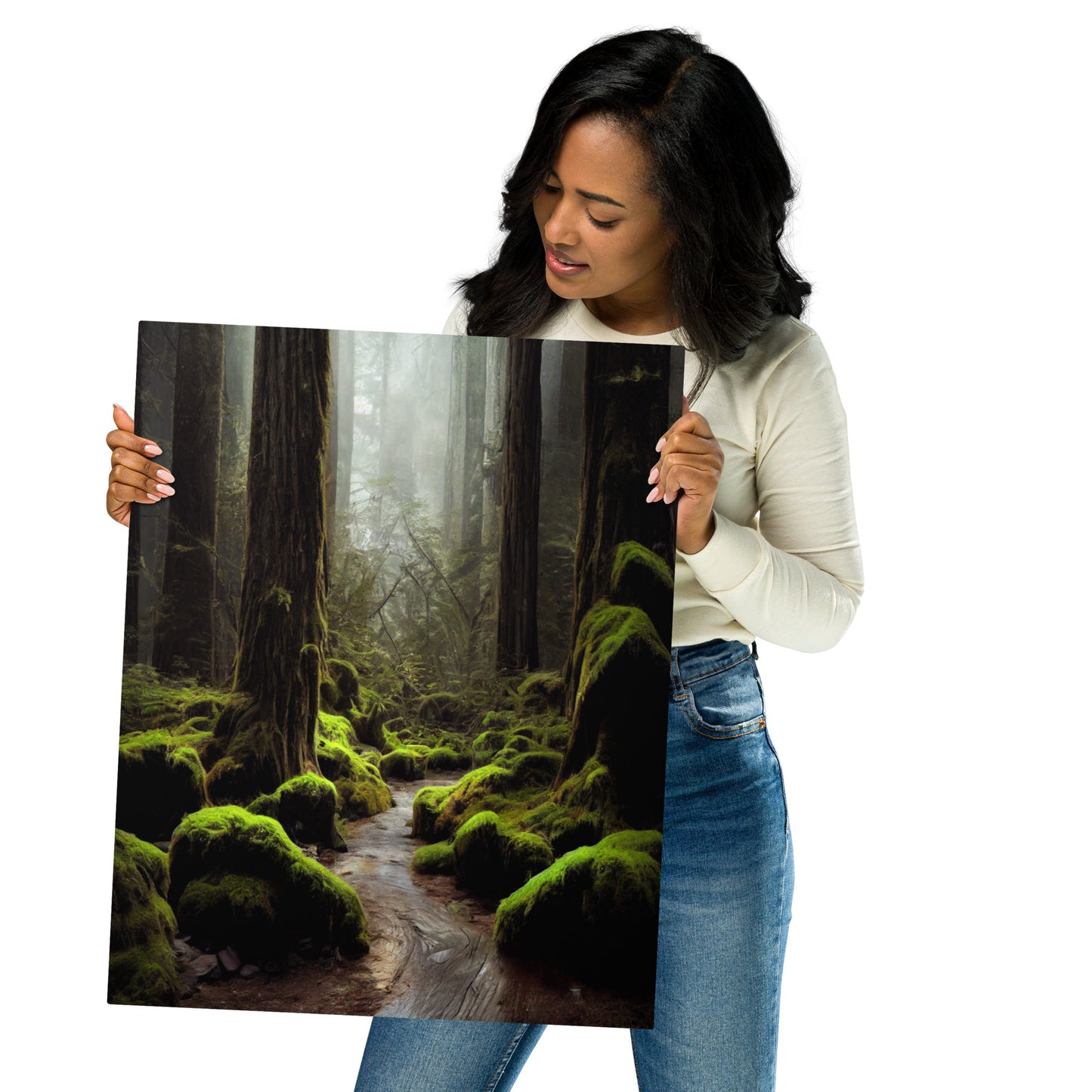 Mossy Redwood Forest 1.0 Metal Print Wall Art