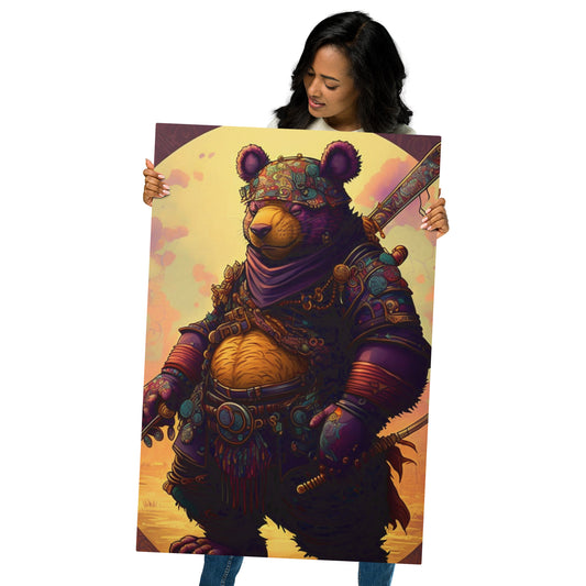 Samurai Pooh Bear 1.0 Metal print