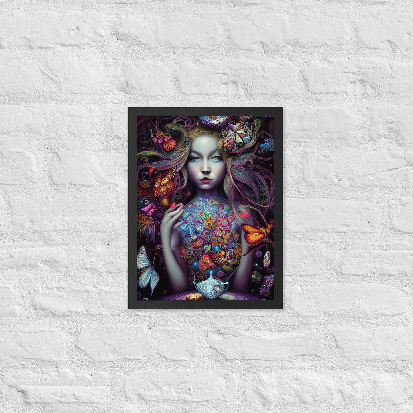 Alice in Wonderland Trippy 1.0 Framed photo paper poster