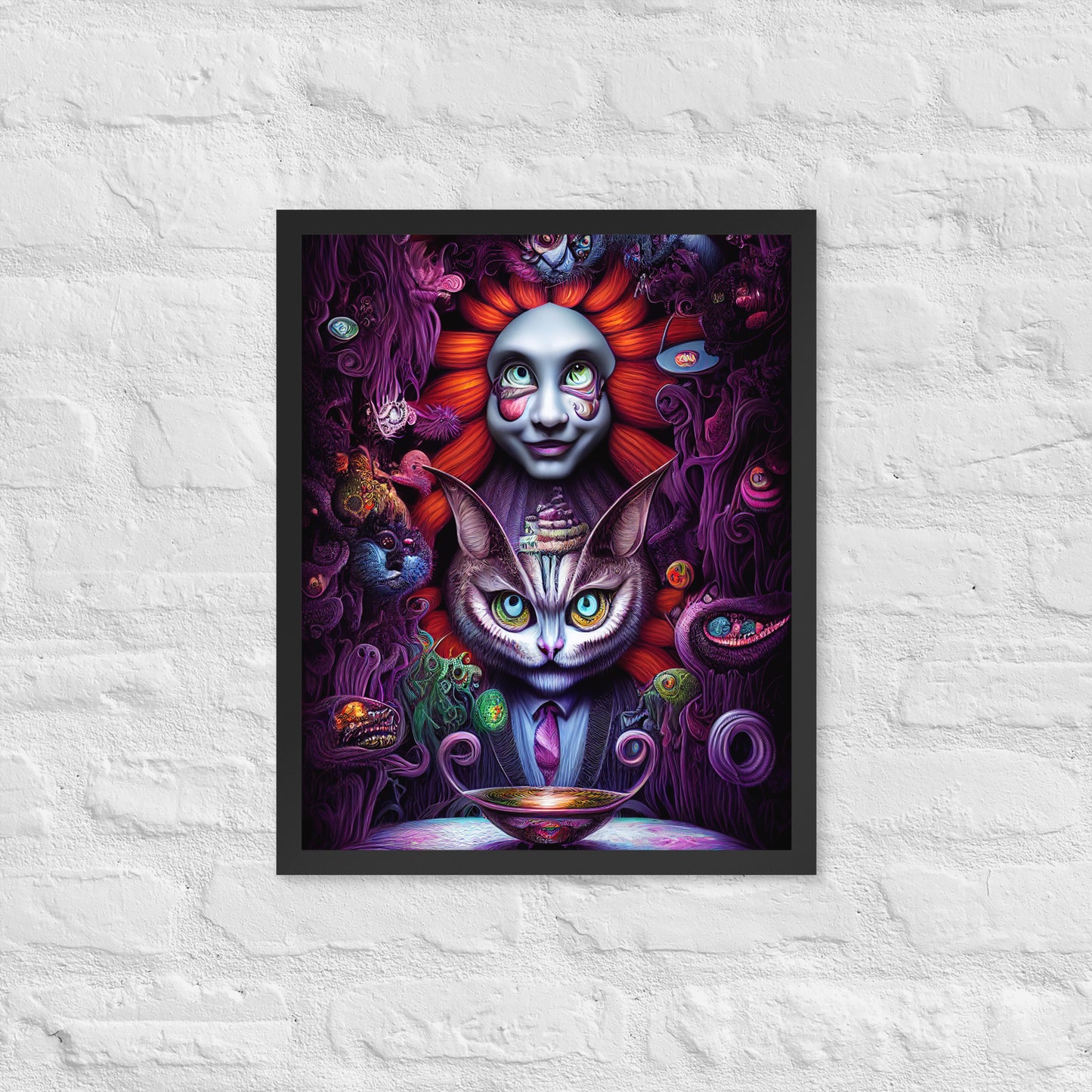 Cheshire Cat in Wonderland 1.0 Framed photo paper poster