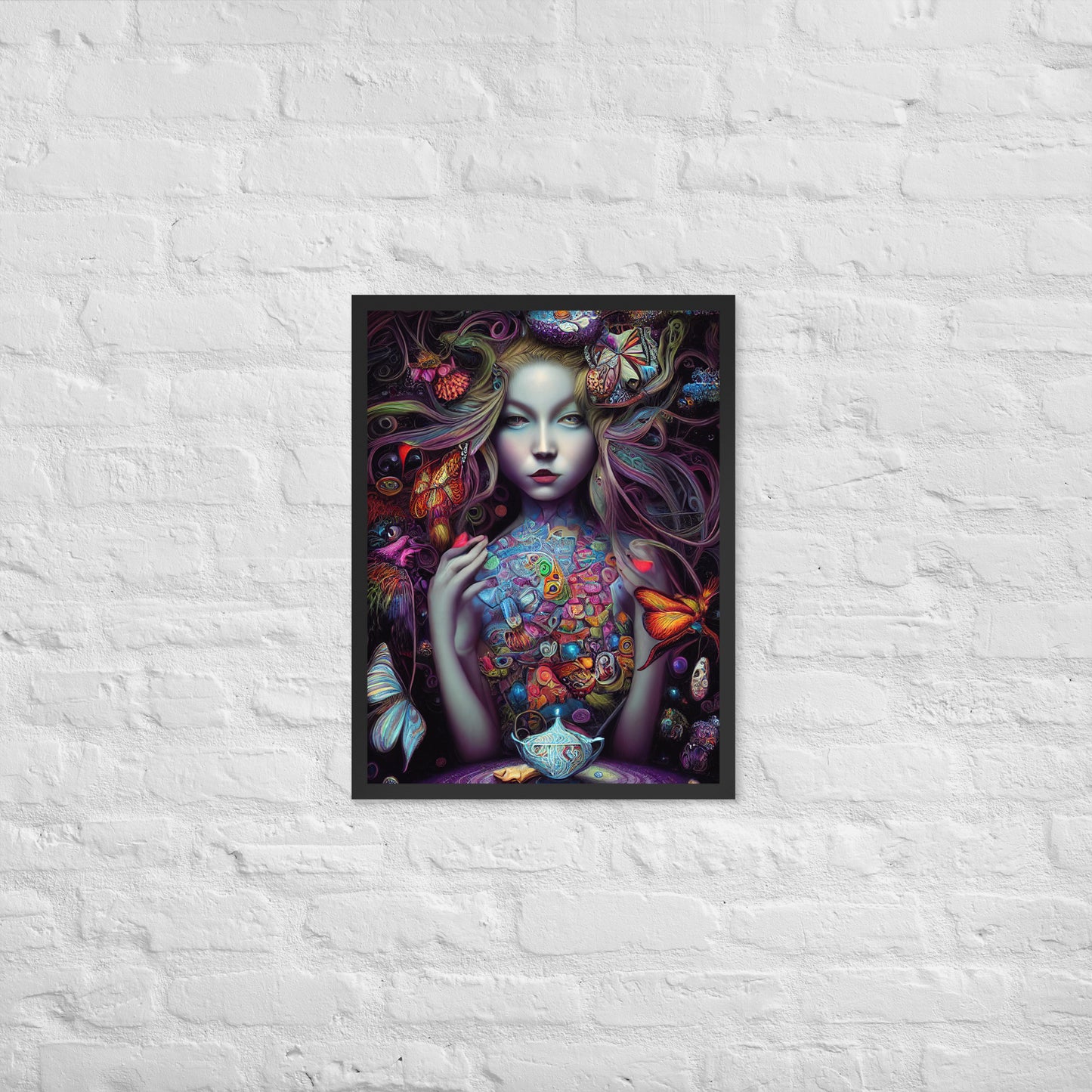 Alice in Wonderland Trippy 1.0 Framed photo paper poster