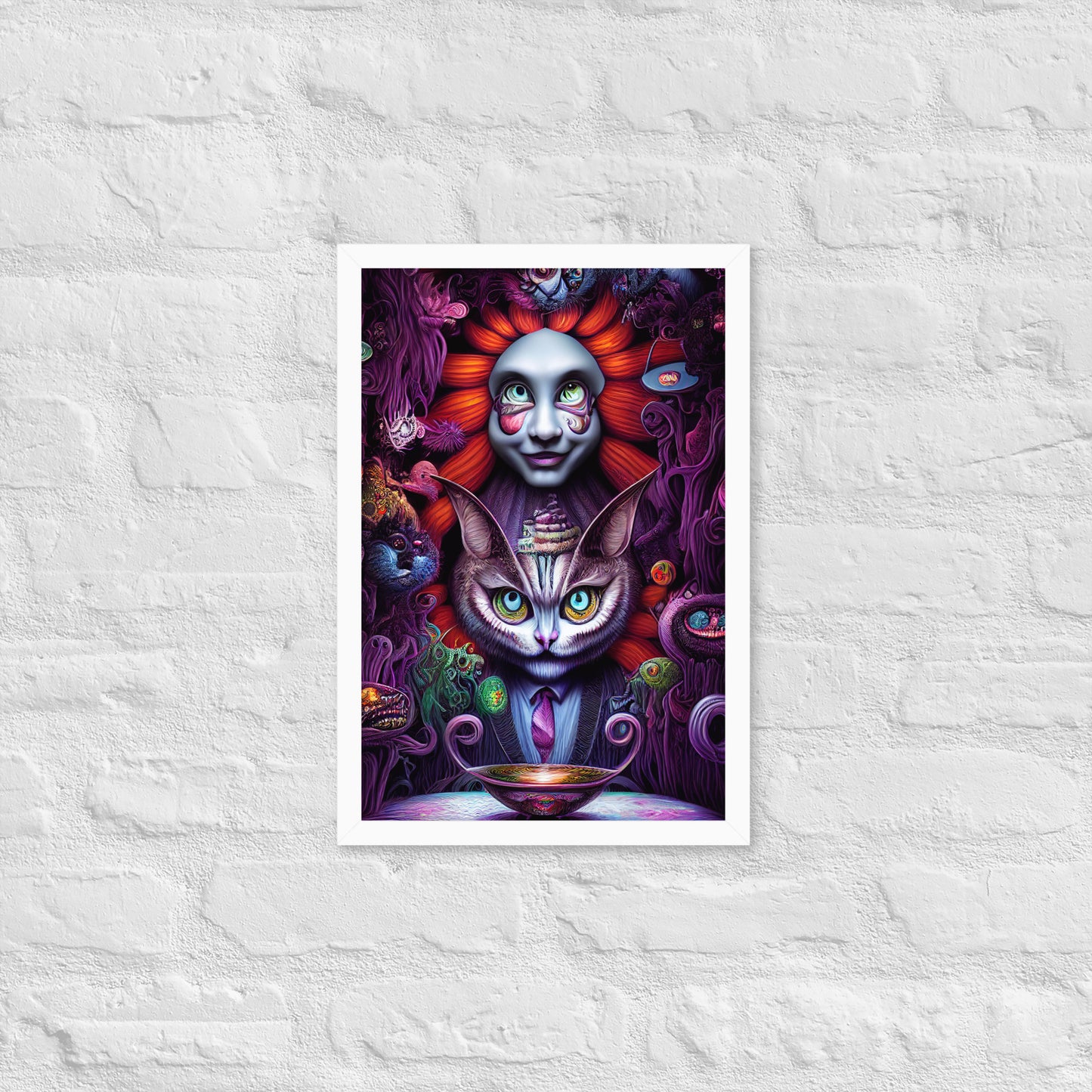 Cheshire Cat in Wonderland 1.0 Framed photo paper poster