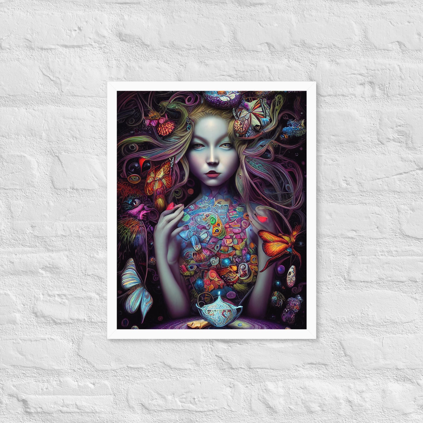 Alice in Wonderland Trippy 1.0 Framed photo paper poster