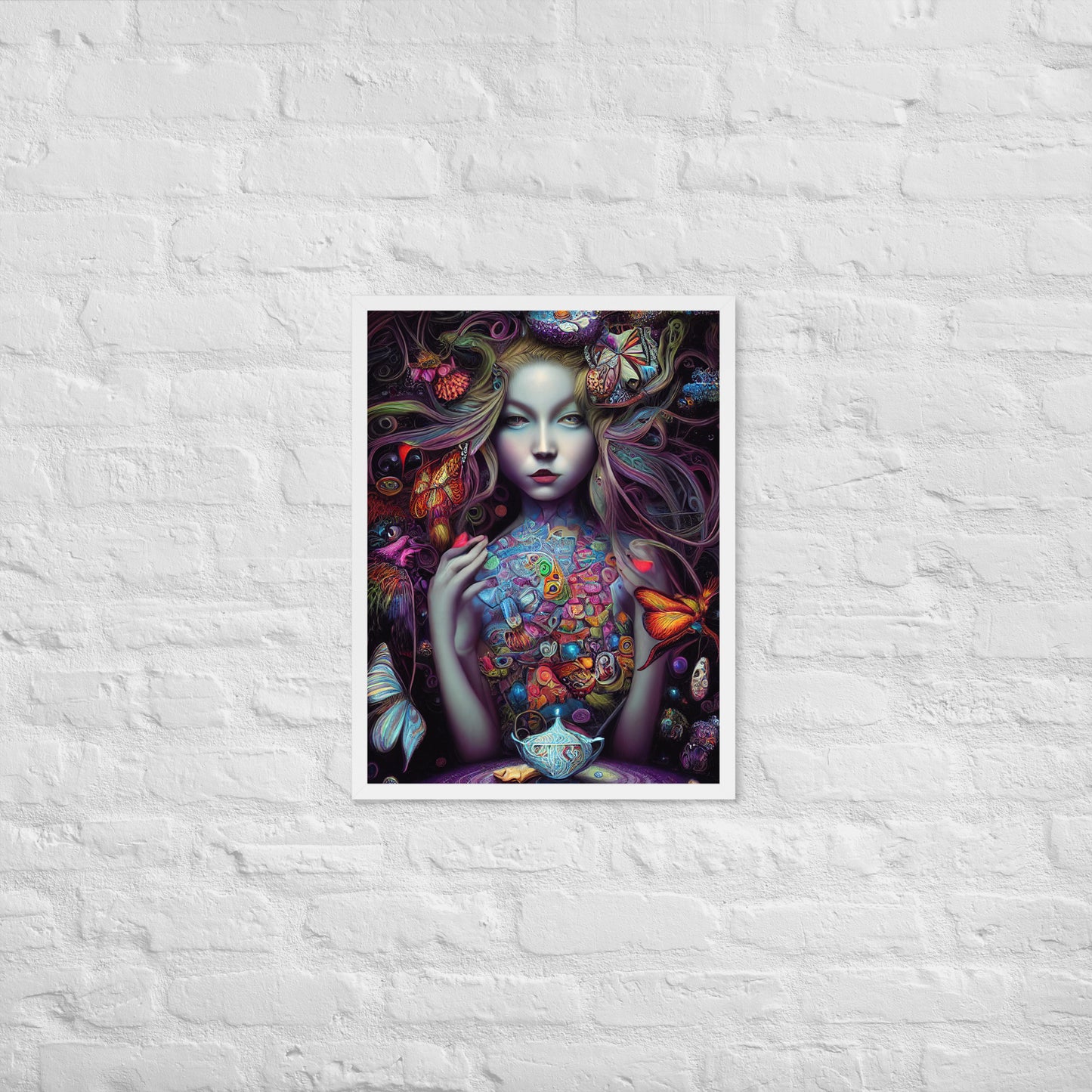 Alice in Wonderland Trippy 1.0 Framed photo paper poster