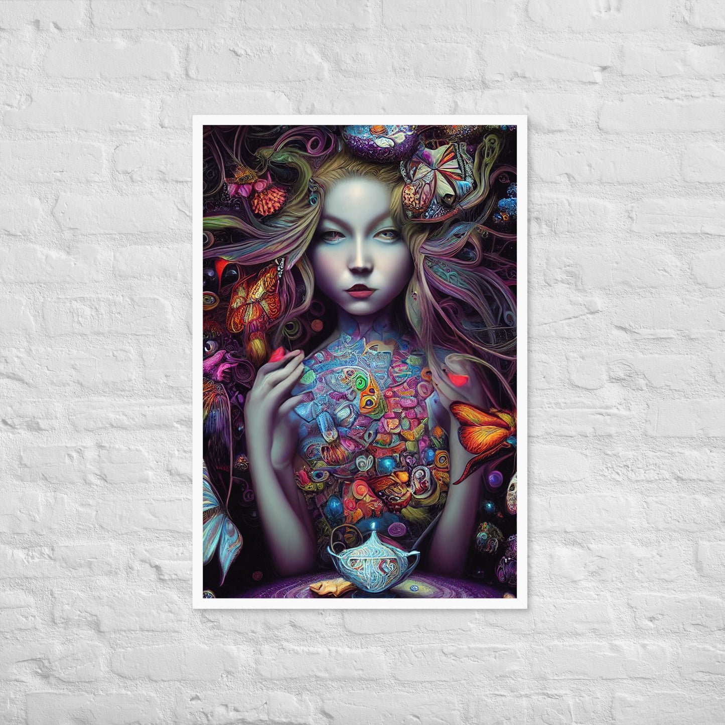 Alice in Wonderland Trippy 1.0 Framed photo paper poster