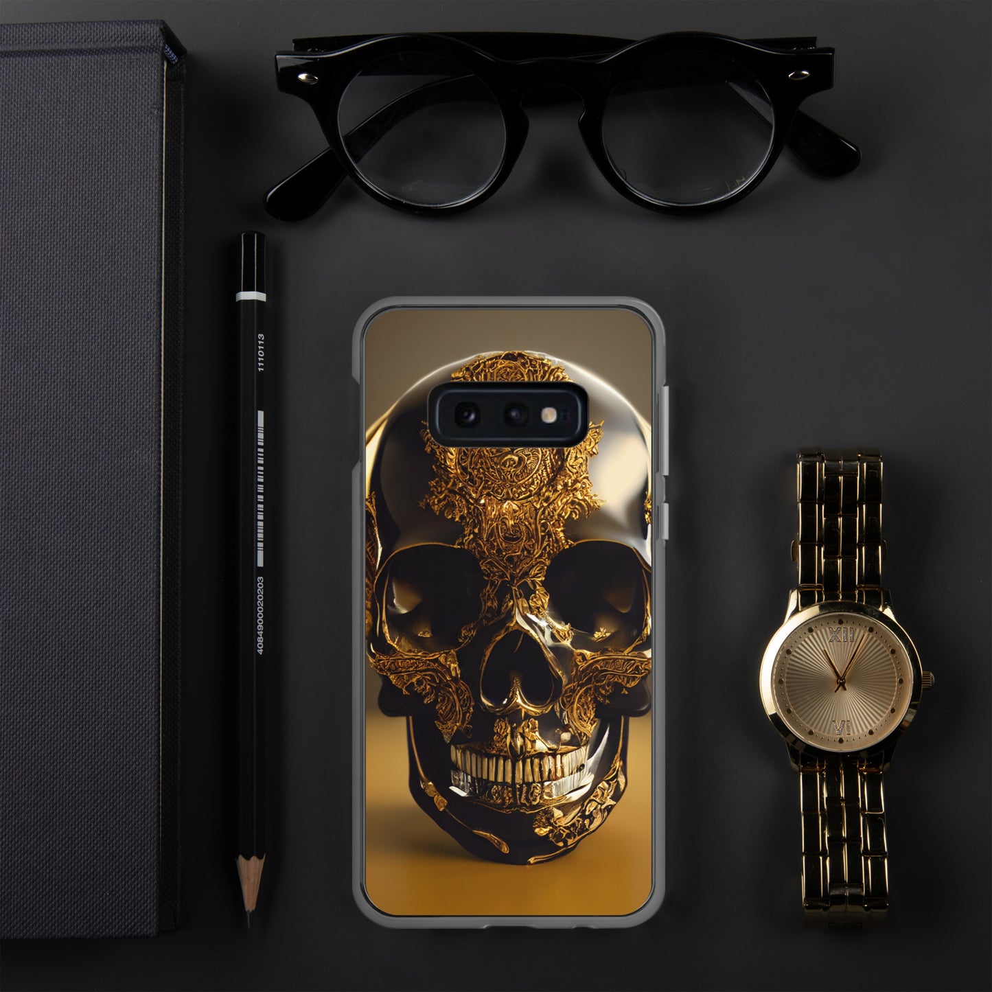 Obsidian Skull Gilded in Gold 1.0 Samsung Case