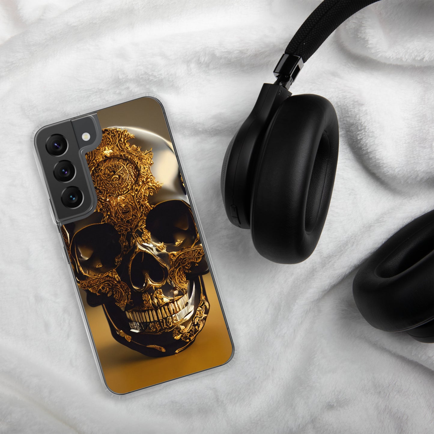 Obsidian Skull Gilded in Gold 1.0 Samsung Case