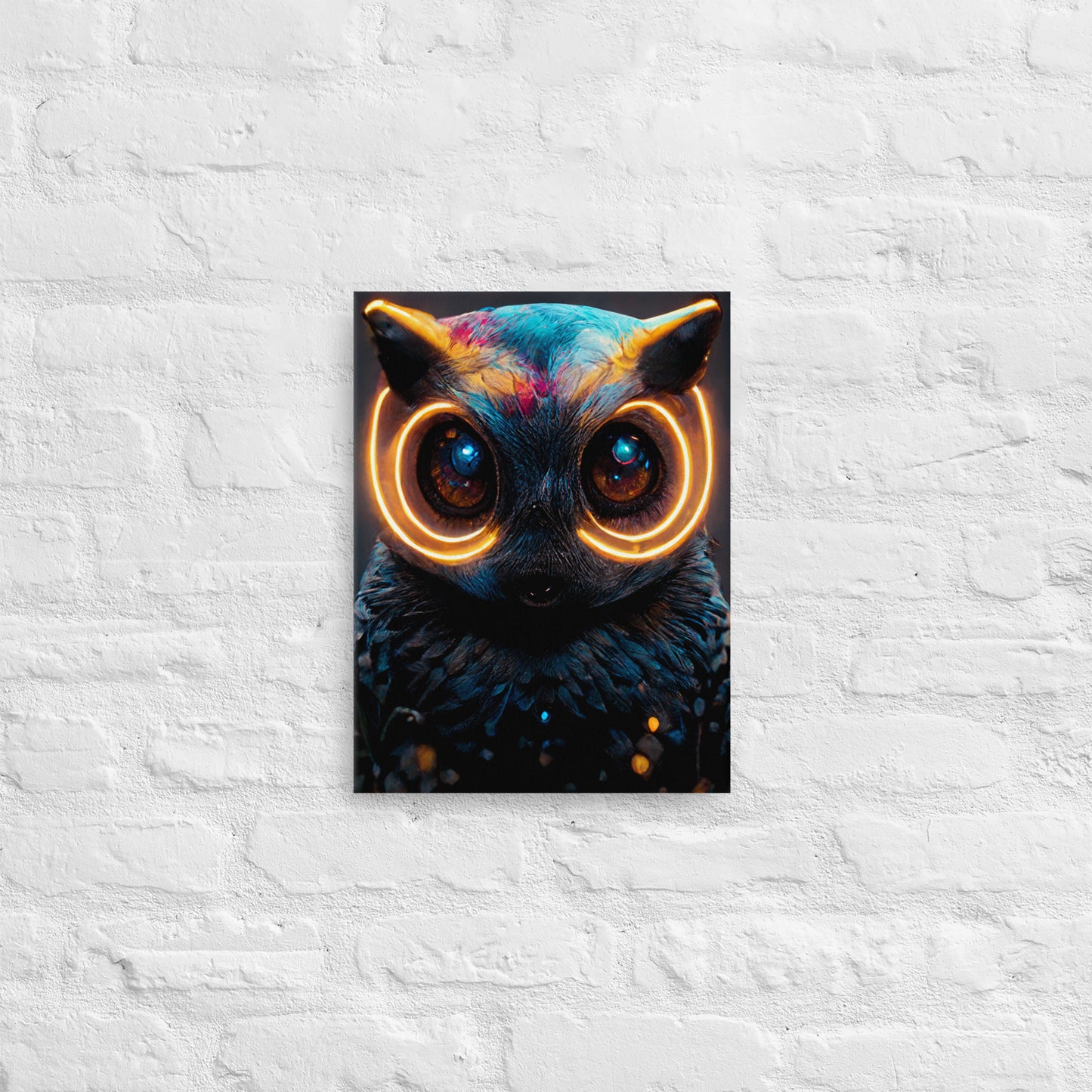 Electro owl 1.0 Thin Canvas Wall Art