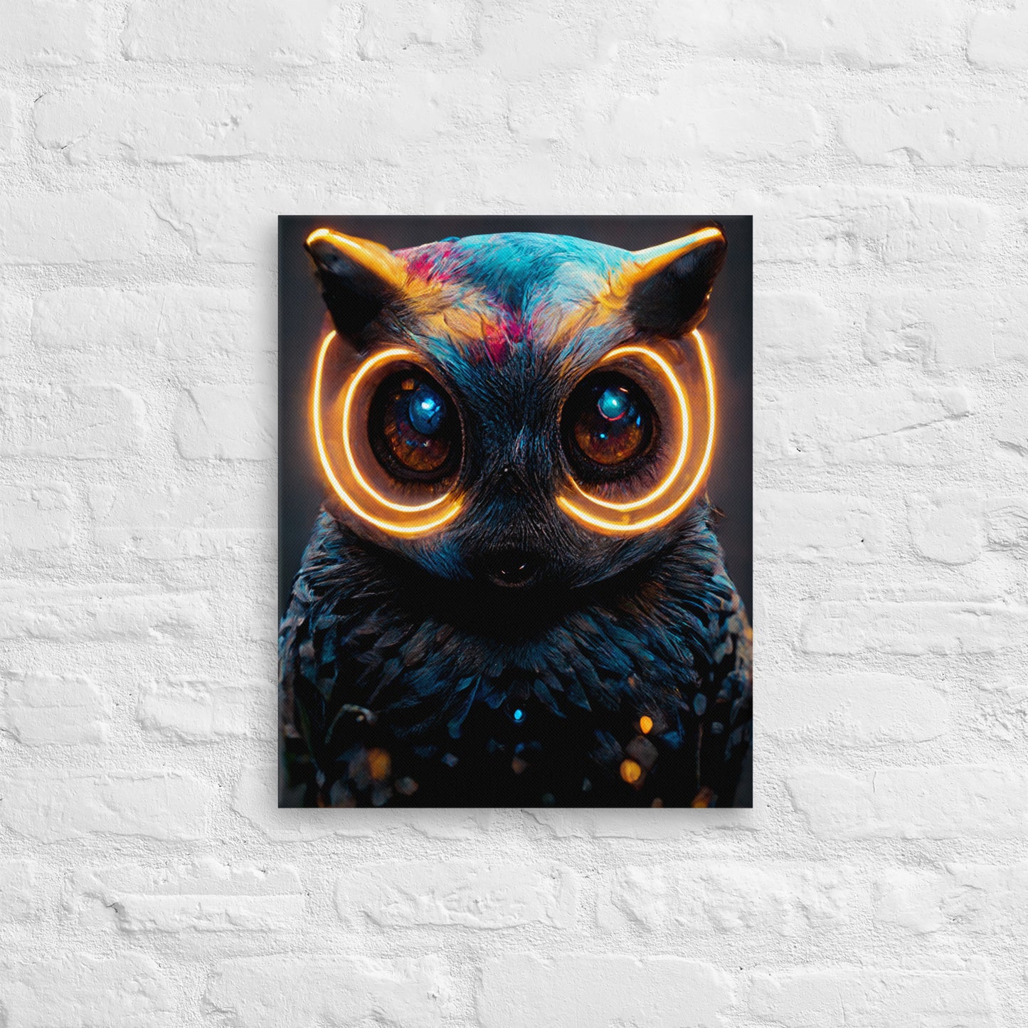 Electro owl 1.0 Thin Canvas Wall Art