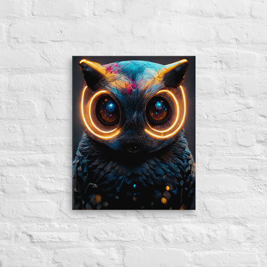 Electro owl 1.0 Thin Canvas Wall Art